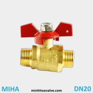 Van bi đồng tay bướm MIHA phi 27 DN20 (Hợp kim, ren ngoài)