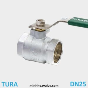 Van bi tay gạt hợp kim TURA mạ Crôm phi 34 DN25