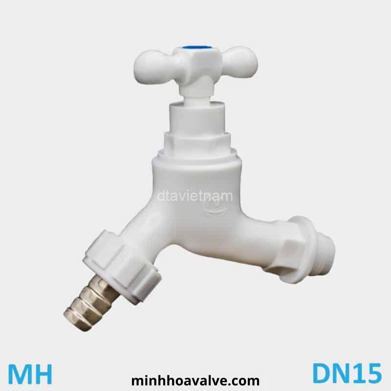 Vòi nước nhựa tay xoay nối ống mềm đồng phi 21 DN15 1 2 Voi nuoc nhua tay xoay noi ong mem dong MH DN15 Phi 21 1 800x800 1 1