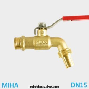 Vòi nước đồng phi 21 DN15 MIHA tay Inox