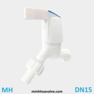 Vòi nước nhựa tay gạt đĩa Ceramic nối ống mềm nhựa phi 21 DN15
