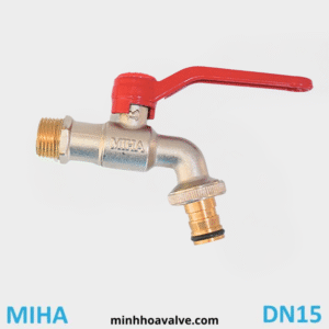Vòi nước phi 21 DN15 đồng mạ dài đầu nối thông minh MIHA-XK